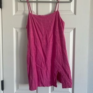 Hot pink mini dress